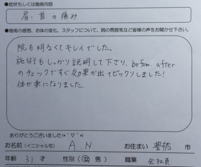 肩・首の痛み