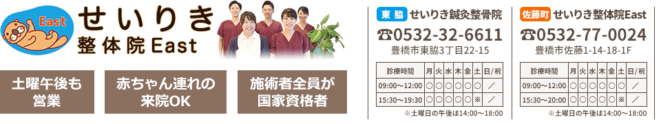 豊橋市の整体 同業者からも推薦されるせいりき整体院east